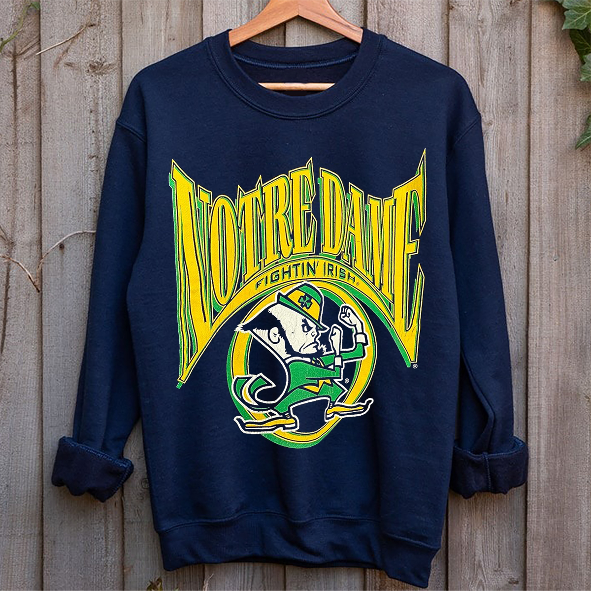 Vintage Style Notre Dame Fighting Irish Sweatshirt Hoodie Shirt for NCAA Fans