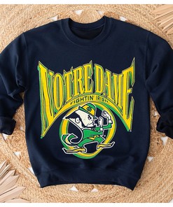 Vintage Style Notre Dame Fighting Irish Sweatshirt Hoodie Shirt for NCAA Fans