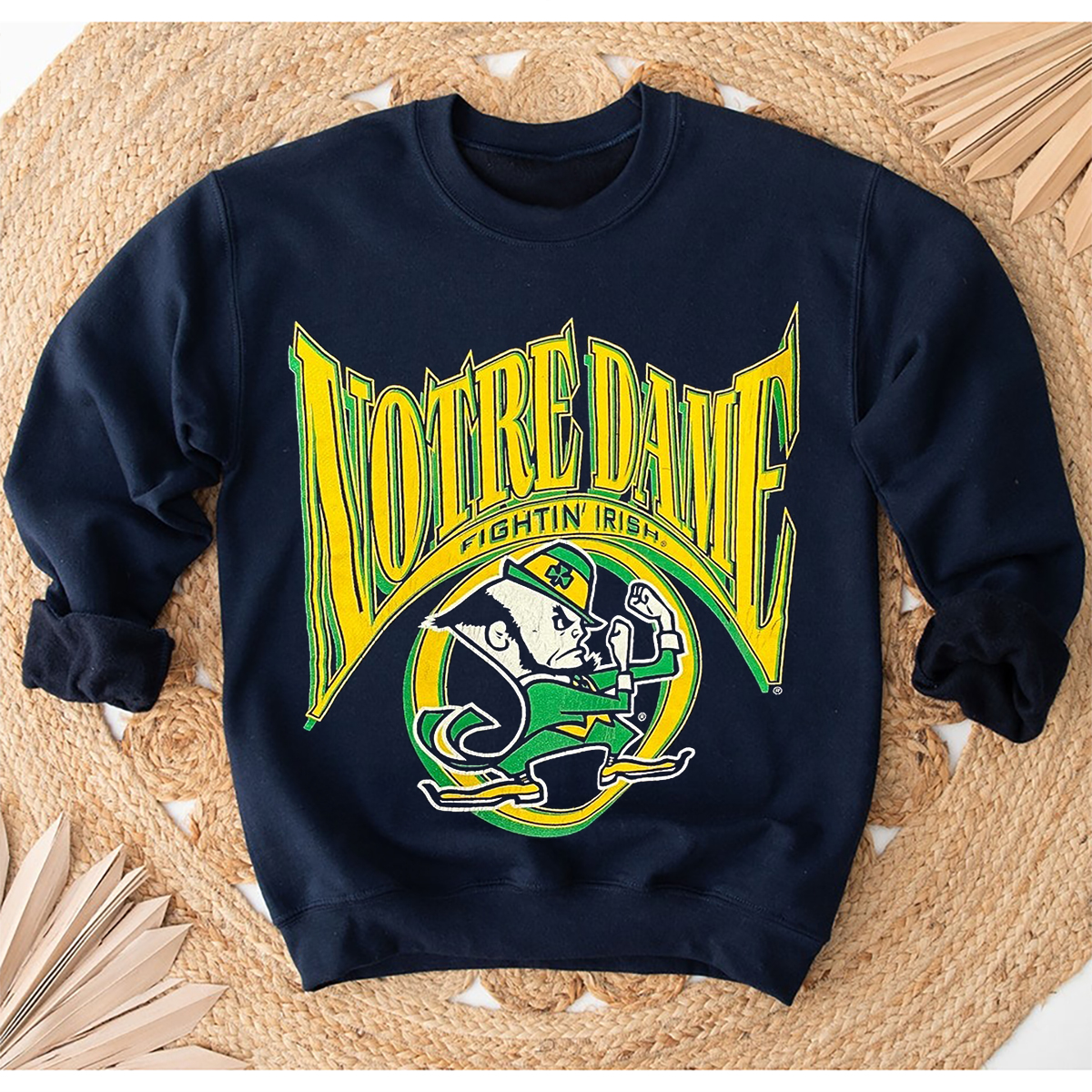 Vintage Style Notre Dame Fighting Irish Sweatshirt Hoodie Shirt for NCAA Fans