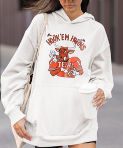 Vintage Style University Of Texas Longhorns Hook Em Horns Memorabilia T Shirt Collection Fan Gift