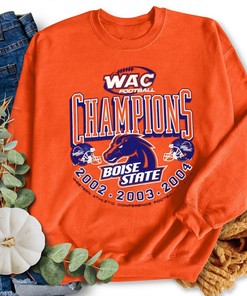 Y2K Boise State Broncos Football WAC Champions Crewneck Tee, Perfect Fan Gift