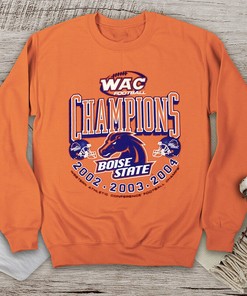 Y2K Boise State Broncos Football WAC Champions Crewneck Tee, Perfect Fan Gift