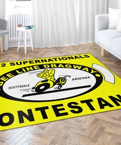 1972 Supernationals Bee Line Dragway Race Hot Rat Rod Rug for Garage Decor
