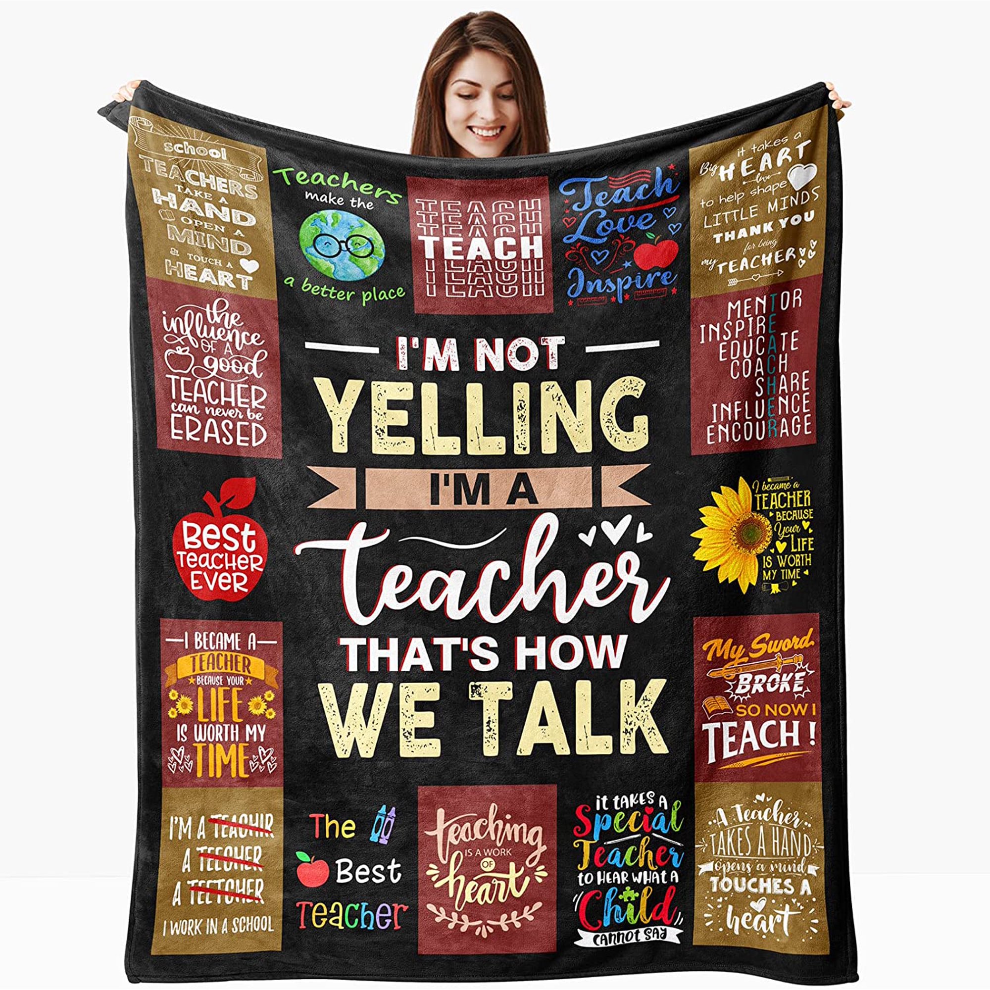 Teacher Gifts Blanket, Teacher Appreciation Gifts Ideas, Best Birthday Retirement Gifts for Teachers from Student