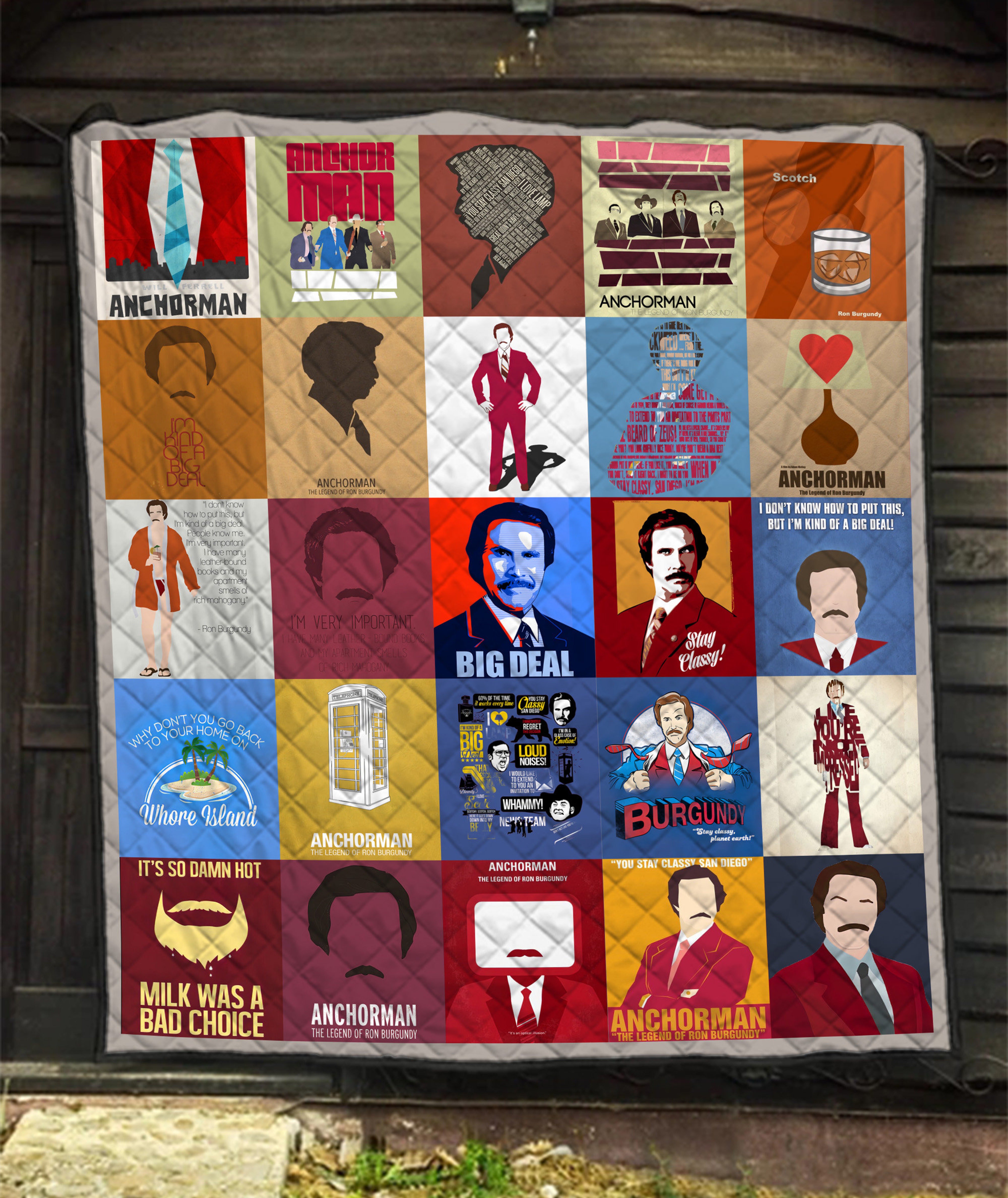 Anchorman The Legend Of Ron Burgundy Quilt Blanket - Ideal Gift for Anchorman Fans