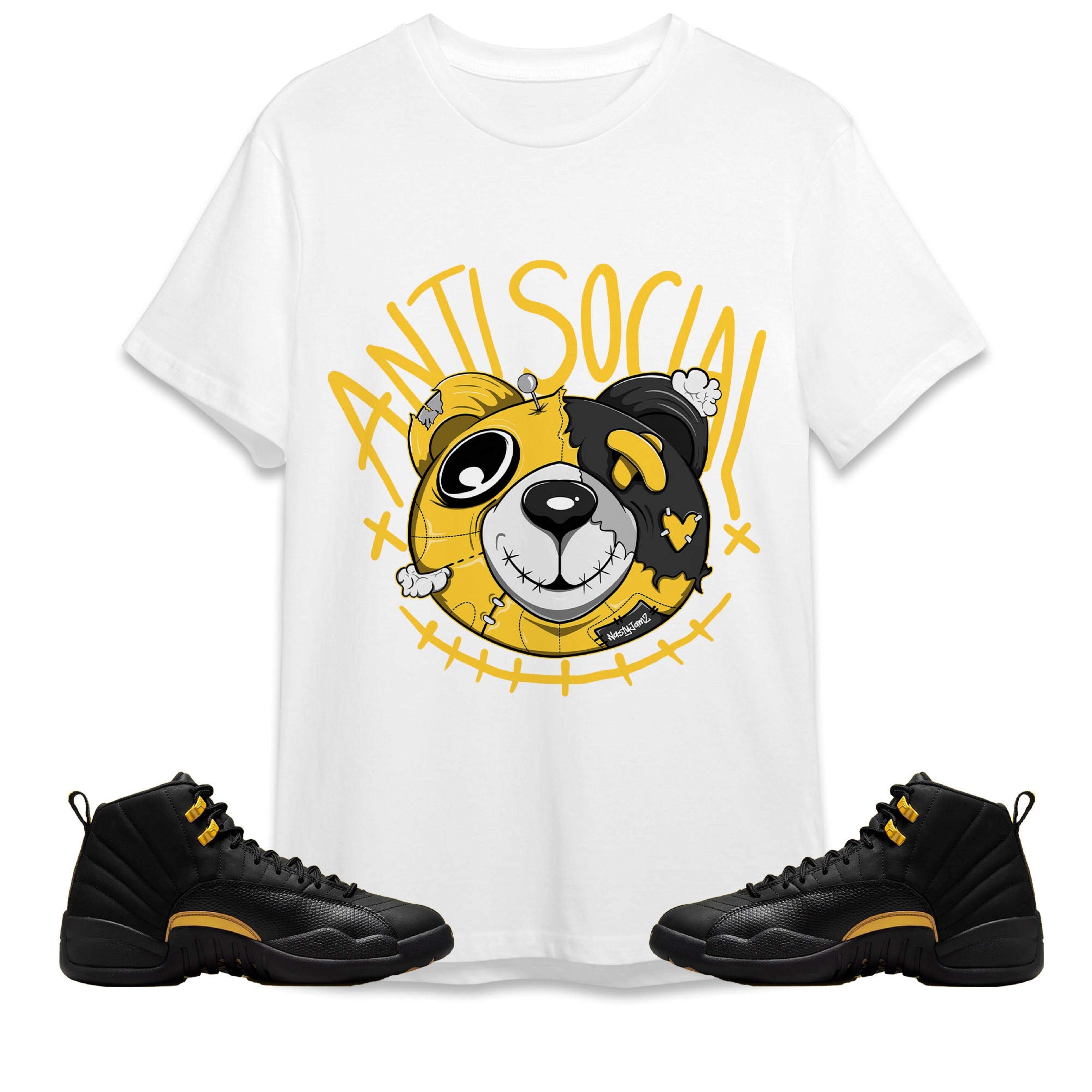 Anti Social Head Ber Unisex Shirt Match Jordan 12 Black Taxi