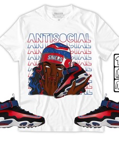 Antisocial Girl Unisex Sneaker Shirt Match Max 1 Navy Red Black Tee, Air Griffey Max 1 Black Red Navy Blue T-Shirt, Hoodie, Sweatshirt