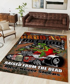 Badd Ass Rat Rod Rat Fink Rug Hot Rod Rug for Garage
