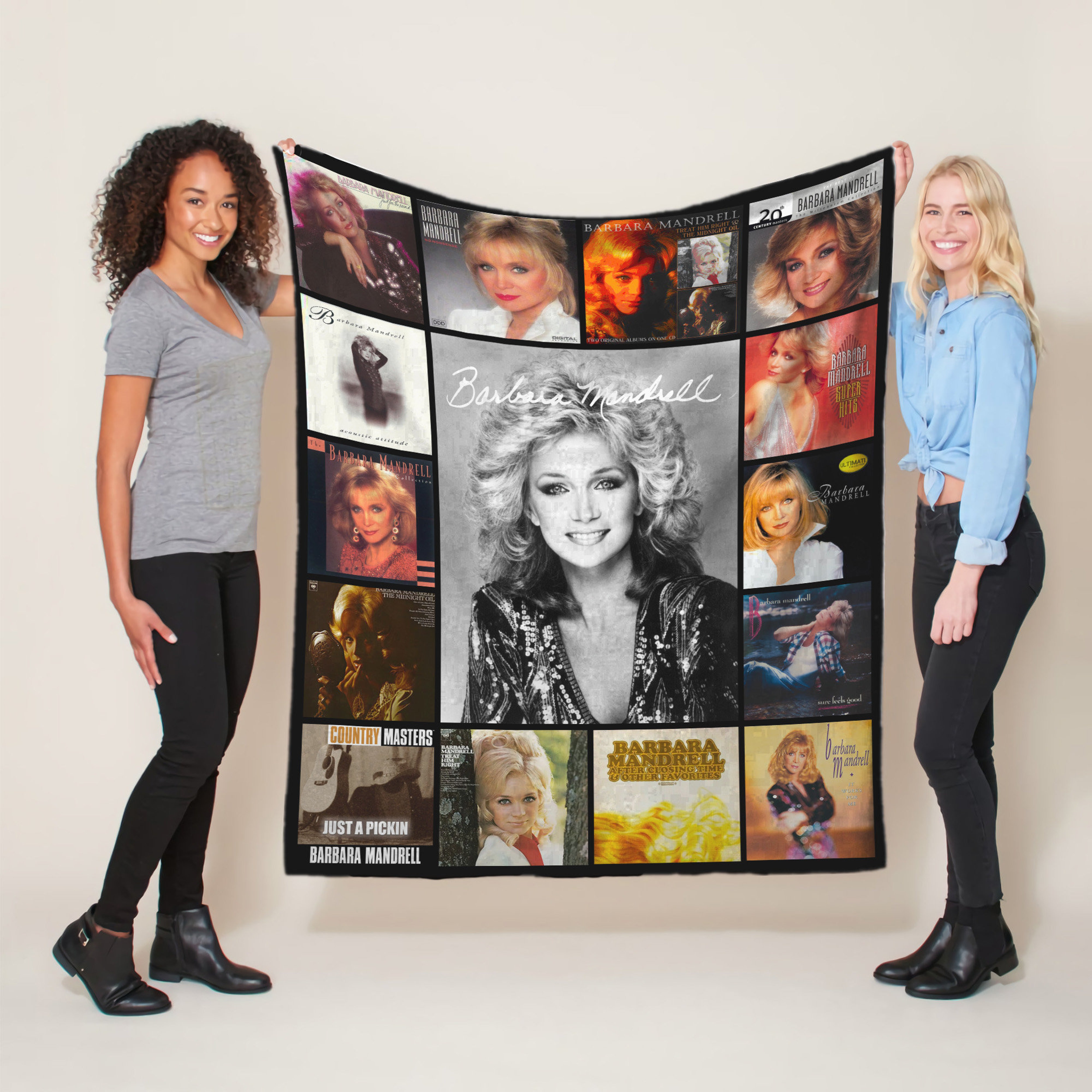 Barbara Mandrell Quilt Blanket, Cotton Quilting Fabric Gift