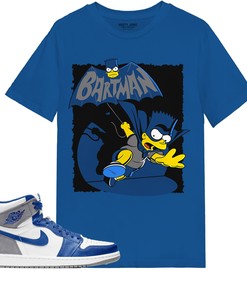 Bartman Simpson Shirt Match Jordan 1 High OG True Blue Shirt In Color Royal