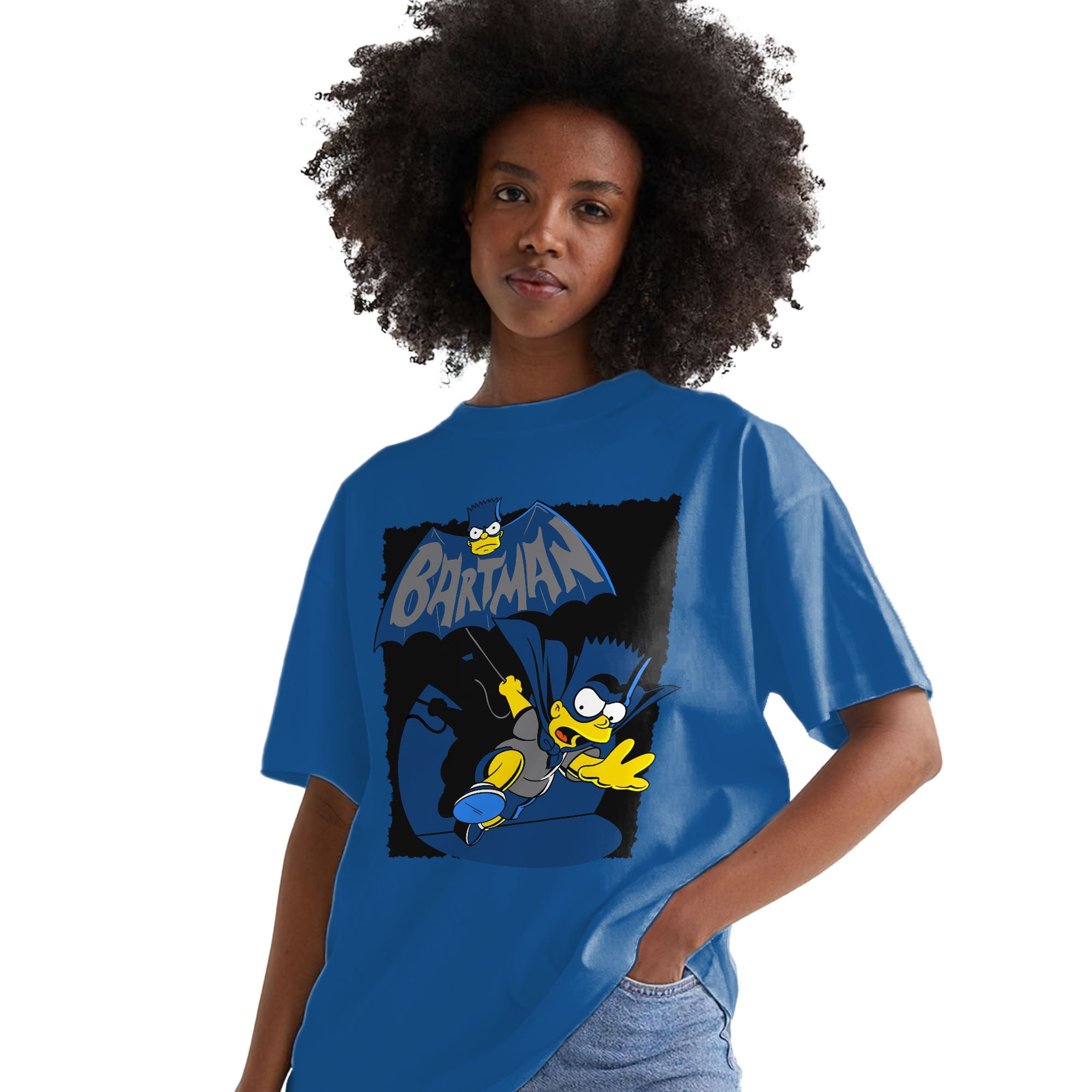 Bartman Simpson Shirt Match Jordan 1 High OG True Blue Shirt In Color Royal