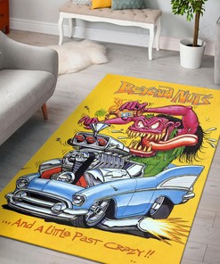 Beyond Nuts A Little Past Crazy Hot Rod Car Race Rat Fink Rug Hot Rod Rug for Garage