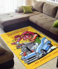 Beyond Nuts A Little Past Crazy Hot Rod Car Race Rat Fink Rug Hot Rod Rug for Garage