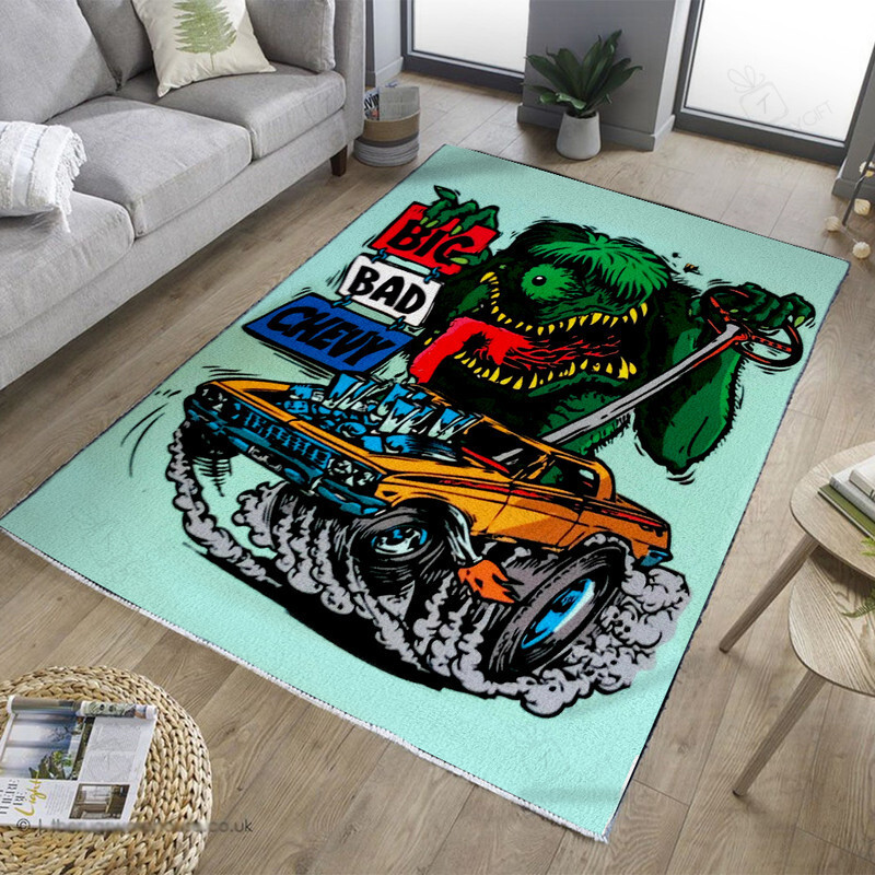 Big Bad Chevy Hot Rod Rug for Home Decoration