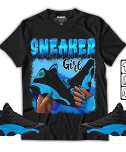 Black Fashion Unisex Sneaker Shirt Match Black University Blue 13s Tee, Jordan 13 Black University Blue 2022 T-Shirt, Hoodie, Sweatshirt