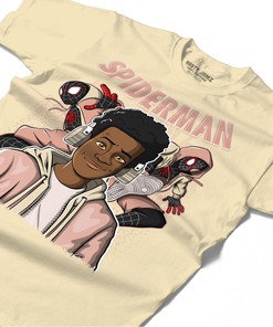 Black Spider Man Shirt Match Jordan 1 OG Washed Pink Shirt In Color Nature