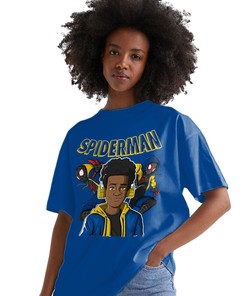Black Spider Man Shirt Match Jordan 14 Laney Shirt In Color Royal