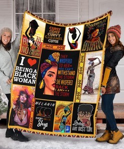Black Women Empowerment Quilt Blanket, Celebrate African Women