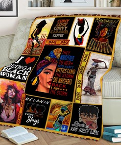 Black Women Empowerment Quilt Blanket, Celebrate African Women