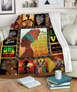 Black Women Empowerment Quilt Blanket, Celebrate Black Beauty