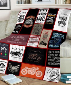 Born To Ride Quilt Blanket - Perfect Birthday Gift for Motorcycle Enthusiasts