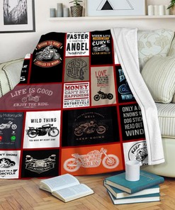 Born To Ride Quilt Blanket - Perfect Birthday Gift for Motorcycle Enthusiasts