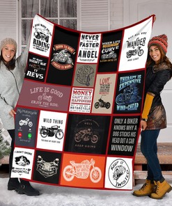 Born To Ride Quilt Blanket - Perfect Birthday Gift for Motorcycle Enthusiasts