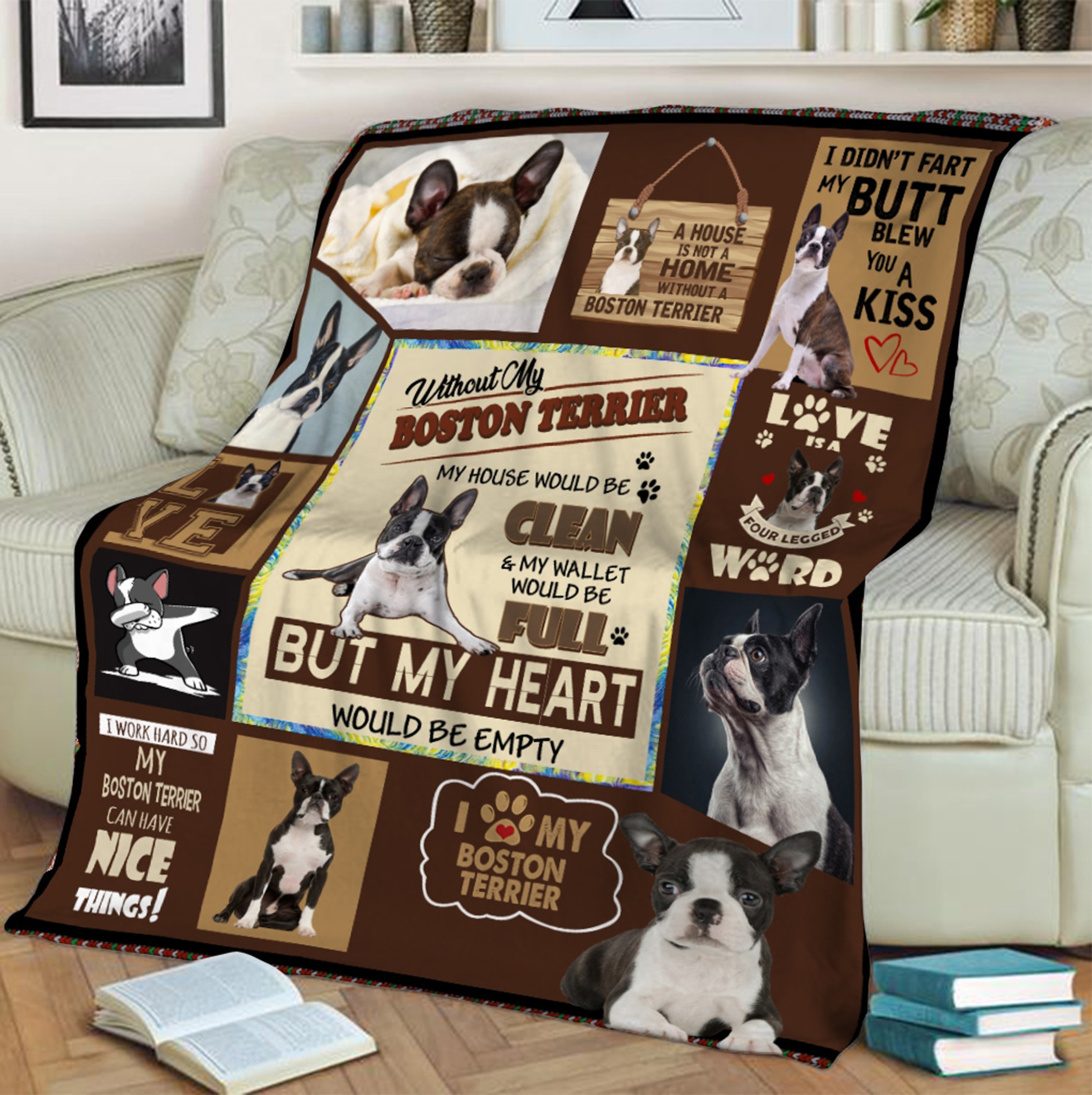 Boston Terrier Dog Quilt Blanket - Ideal Gift for Dog Lovers