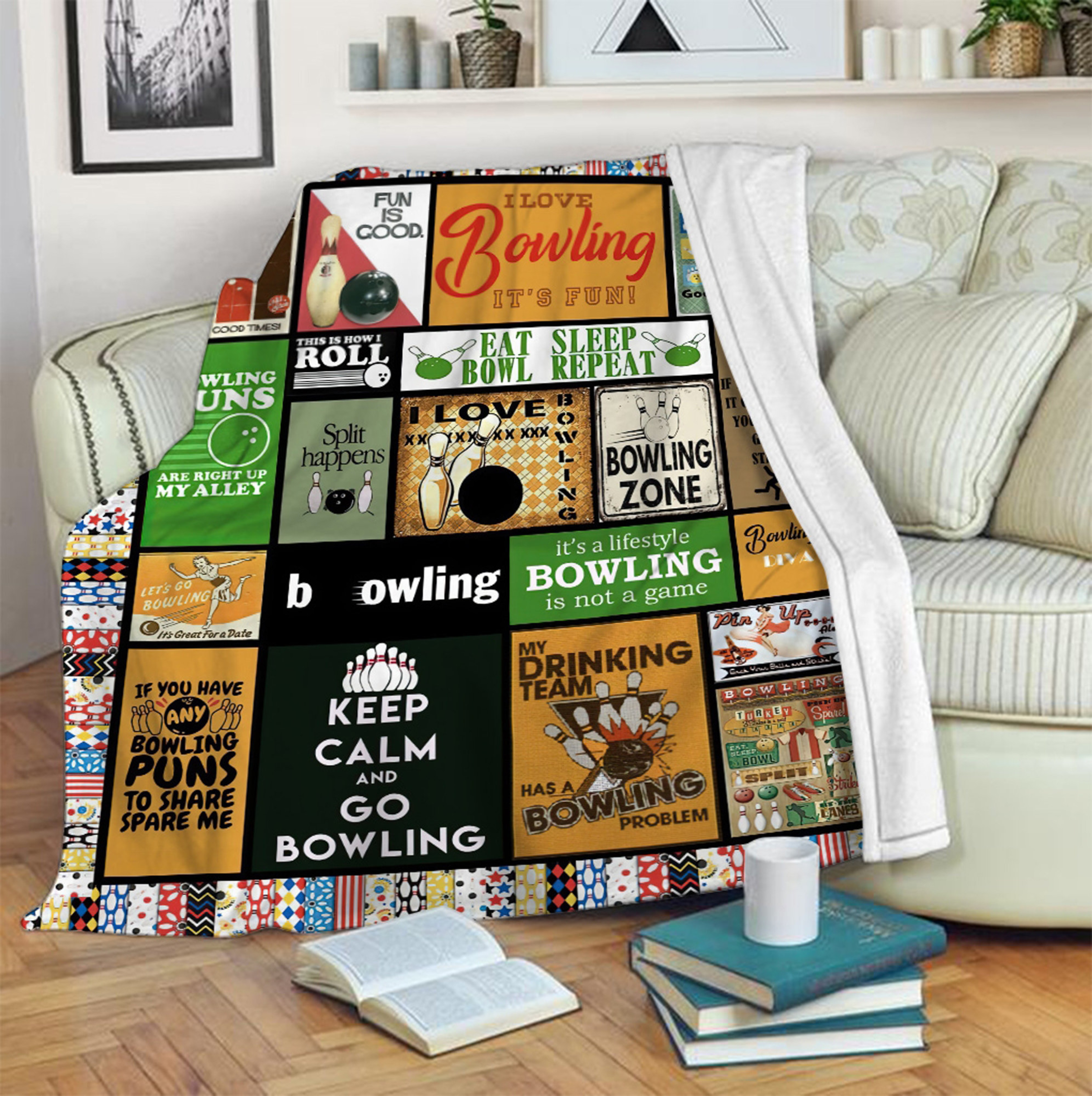 Bowling Lover's Quilt Blanket - Fun and Special Birthday Gift