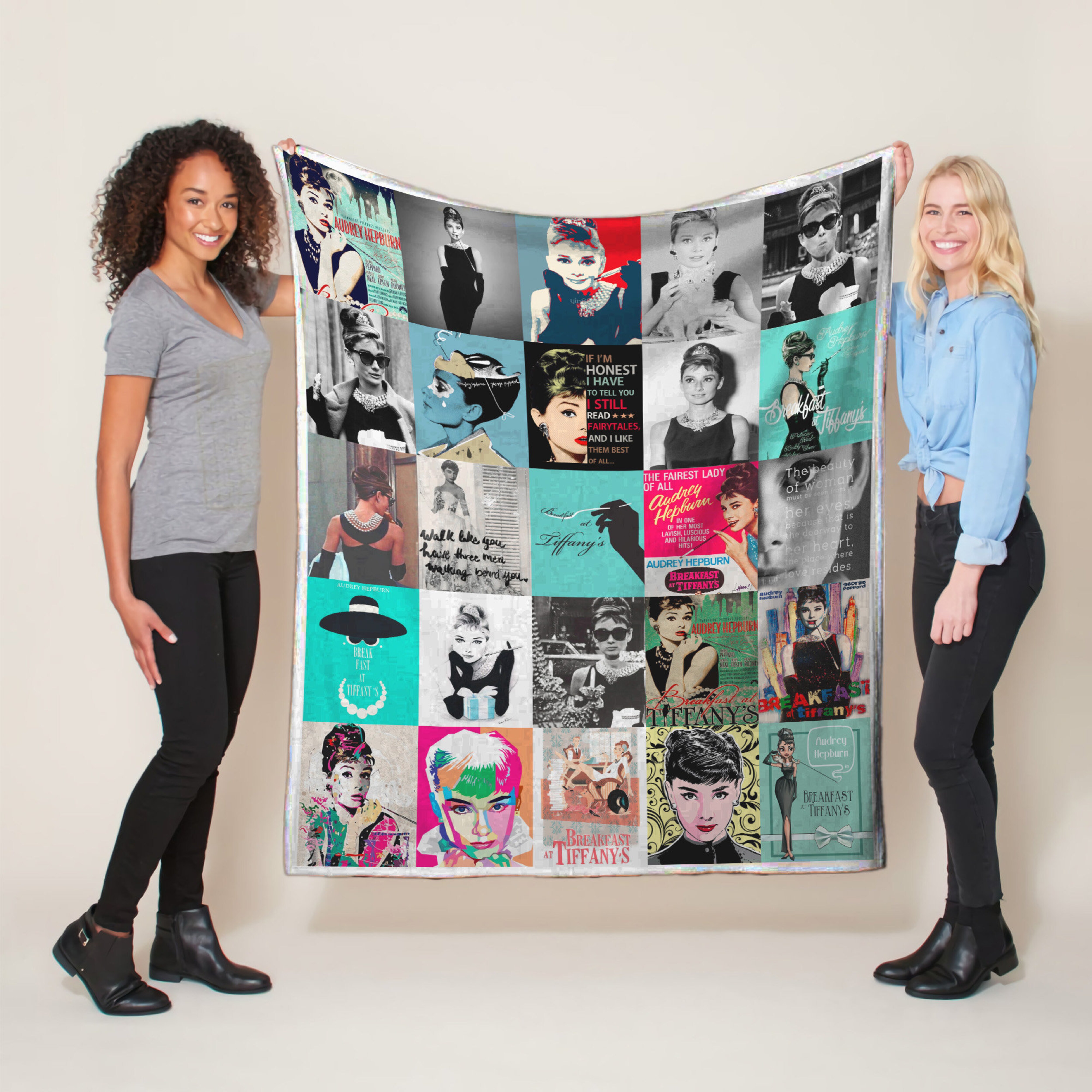 Breakfast At Tiffany's Audrey Hepburn Quilt Blanket - Ideal Gift for Audrey Hepburn Fans