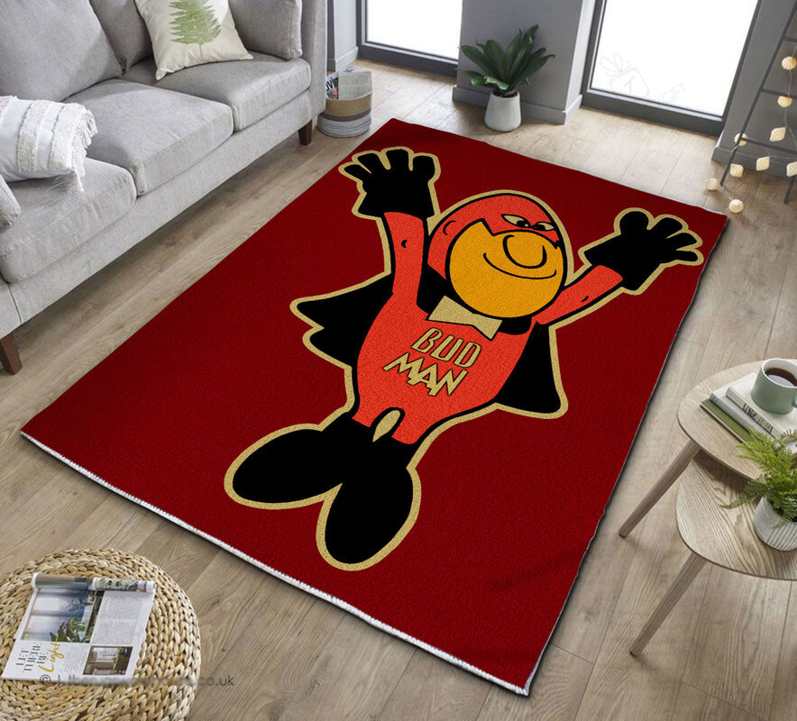Bud Man Vintage Drag Racing Area Rug for Home Decoration