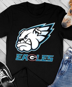Bulldogs Eagles Vintage Style Philadelphia Eagles Georgia Bulldogs T-Shirt