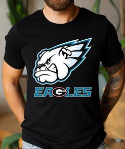Bulldogs Eagles Vintage Style Philadelphia Eagles Georgia Bulldogs T-Shirt