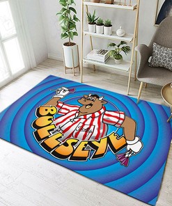 Bullseye Retro Hot Rod Man Cave Area Rug for Home Decoration