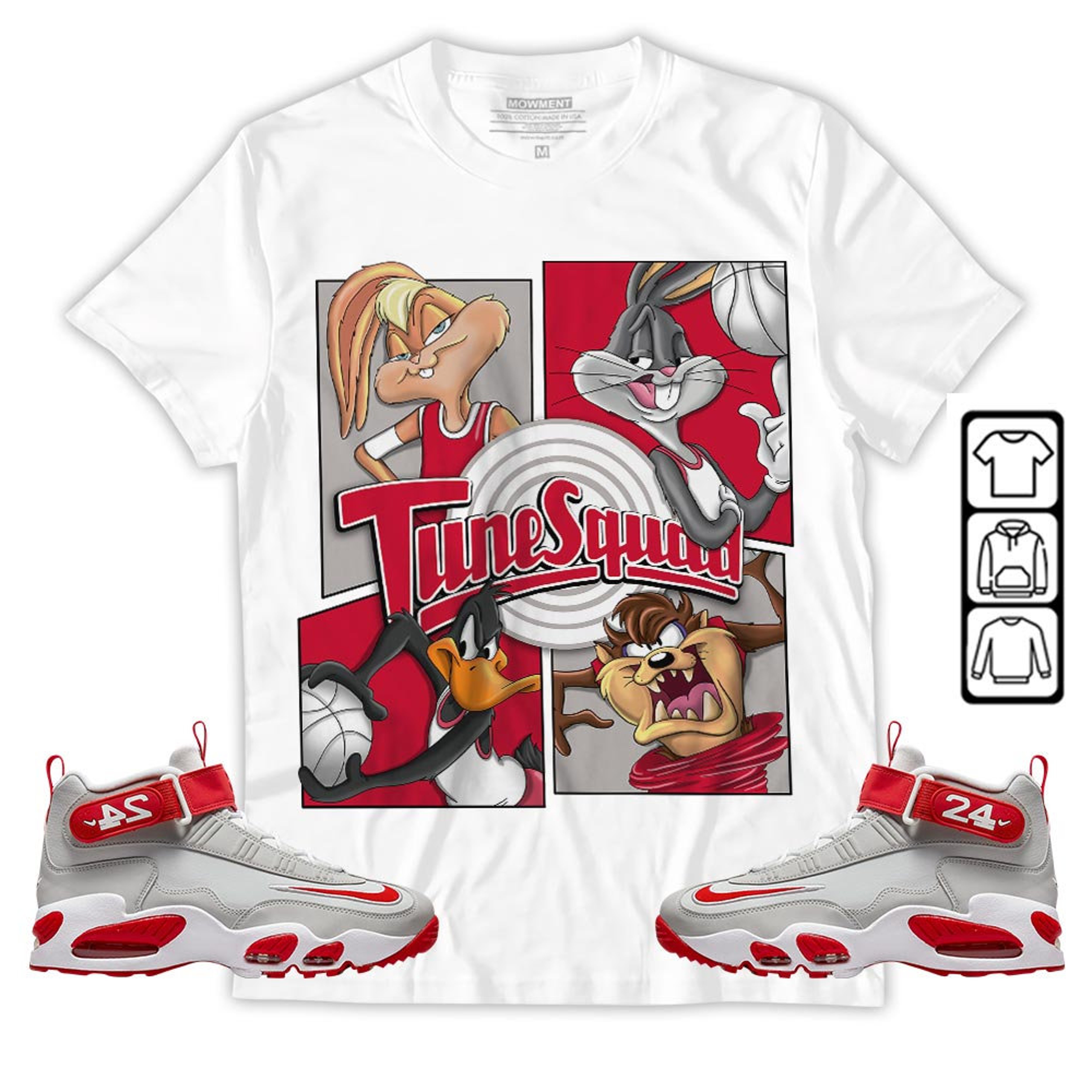 Bunny Tazmanian Basketball Unisex Sneaker Shirt Match Griffey Max 1 University Reds Tee, Air Griffey Max 1 Gray Reds Hoodie, Sweatshirt