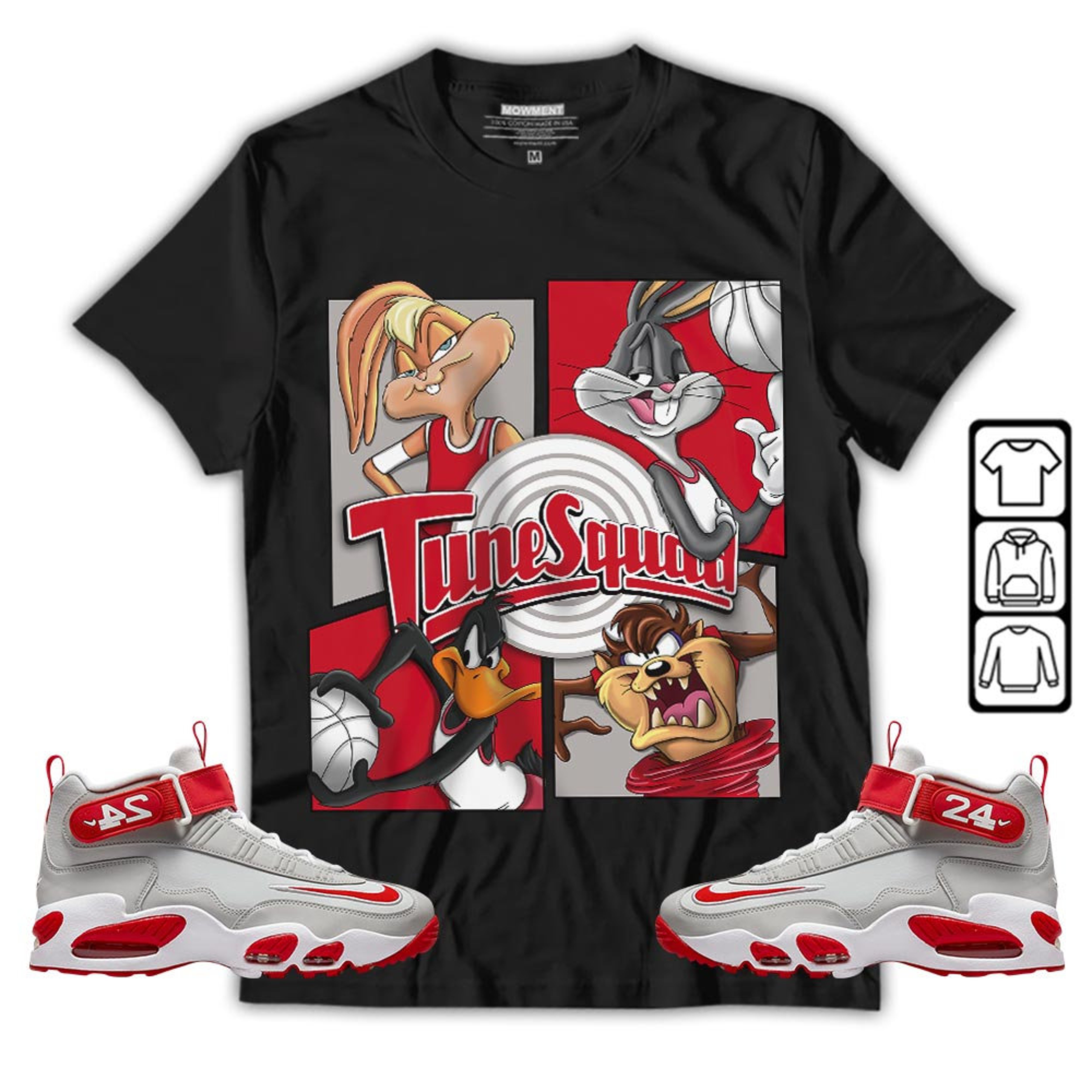 Bunny Tazmanian Basketball Unisex Sneaker Shirt Match Griffey Max 1 University Reds Tee, Air Griffey Max 1 Gray Reds Hoodie, Sweatshirt