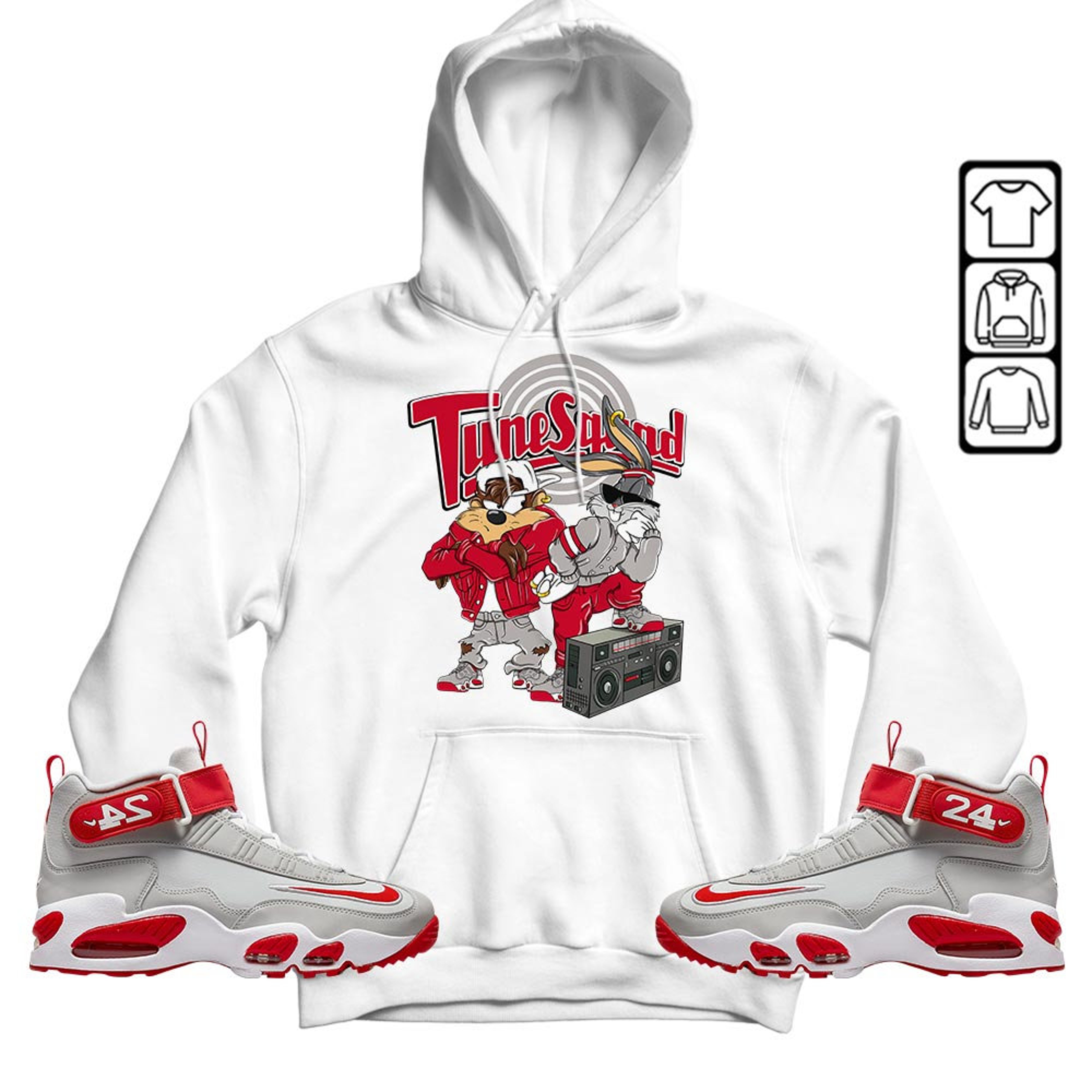 Bunny Tazmanian Hiphop Unisex Sneaker Shirt Match Griffey Max 1 University Reds Tee, Air Griffey Max 1 Gray Reds Hoodie, Sweatshirt, T-Shirt