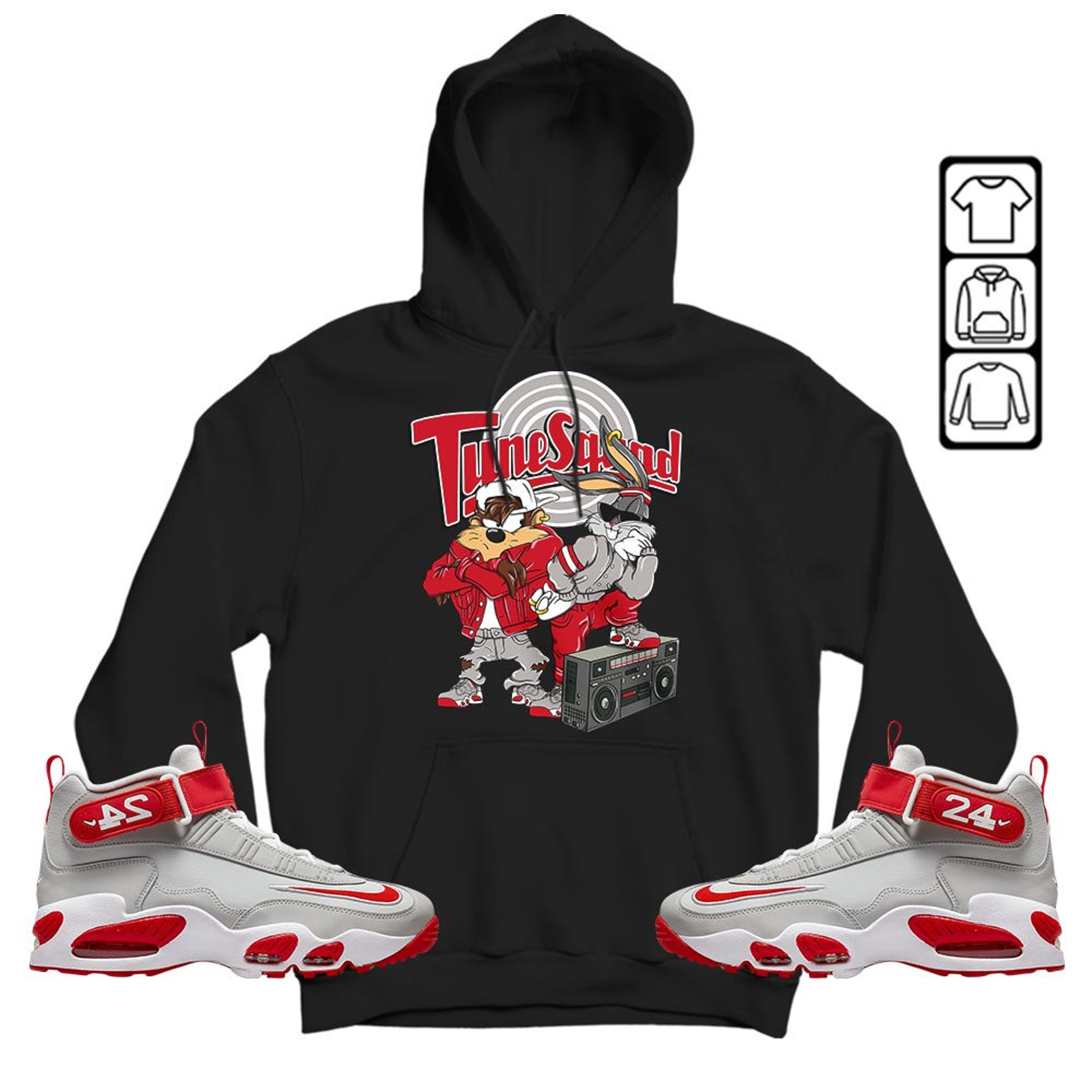 Bunny Tazmanian Hiphop Unisex Sneaker Shirt Match Griffey Max 1 University Reds Tee, Air Griffey Max 1 Gray Reds Hoodie, Sweatshirt, T-Shirt
