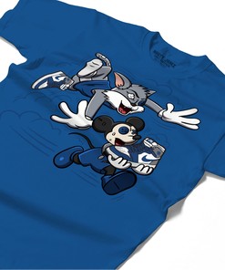 Cat And Mouse Chasing Shirt Match Jordan 1 High OG True Blue Shirt In Color Royal