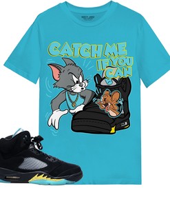 Catch Me If You Can Shirt Match Jordan 5 Aqua Shirt In Color Turquoise
