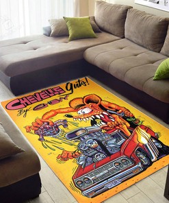 Chevelle Guts By Chevy Hot Rod Rat Fink Rug Hot Rod Rug for Garage