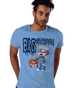 Chuckie Big Steppa Shirt Match Jordan 5 University Blue Shirt In Color Carolina Blue
