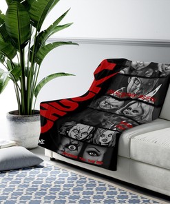 Chucky & Tiffany Blanket - Horror Characters Throw - Scary Movie Gift