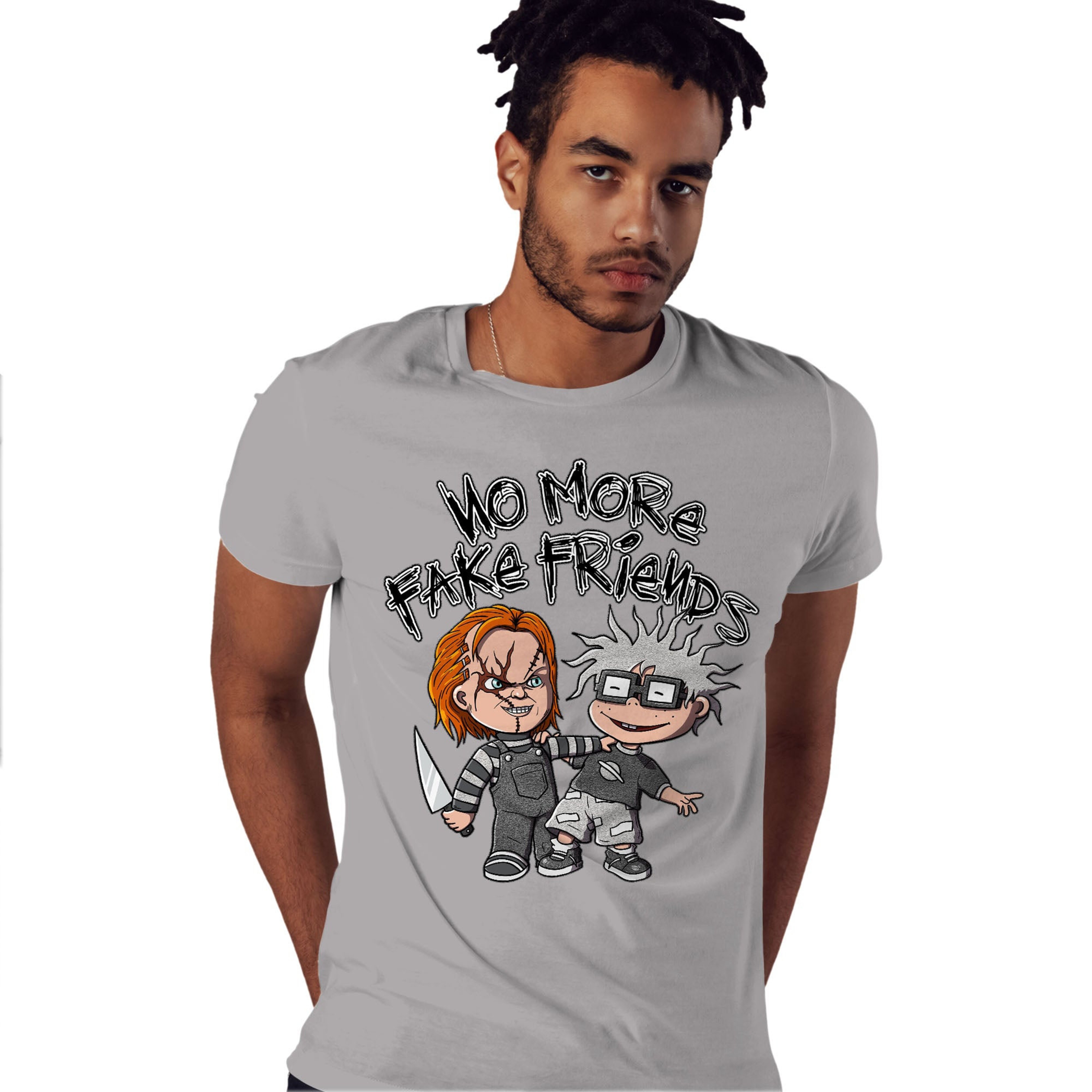Chuk No More Fake Friends Match Jordan 1 Washed Heritage Unisex Shirt Grey