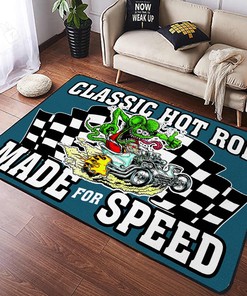 Classic Hot Rod Made for Speed Rug Hot Rod Rug for Garage
