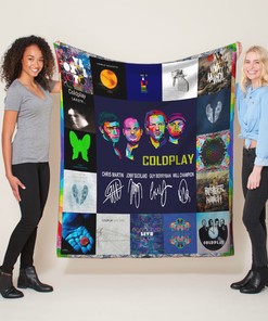 Coldplay Rock Band Members Signatures Quilt Blanket - Gift For Coldplay Fans - Rock Musical Lovers