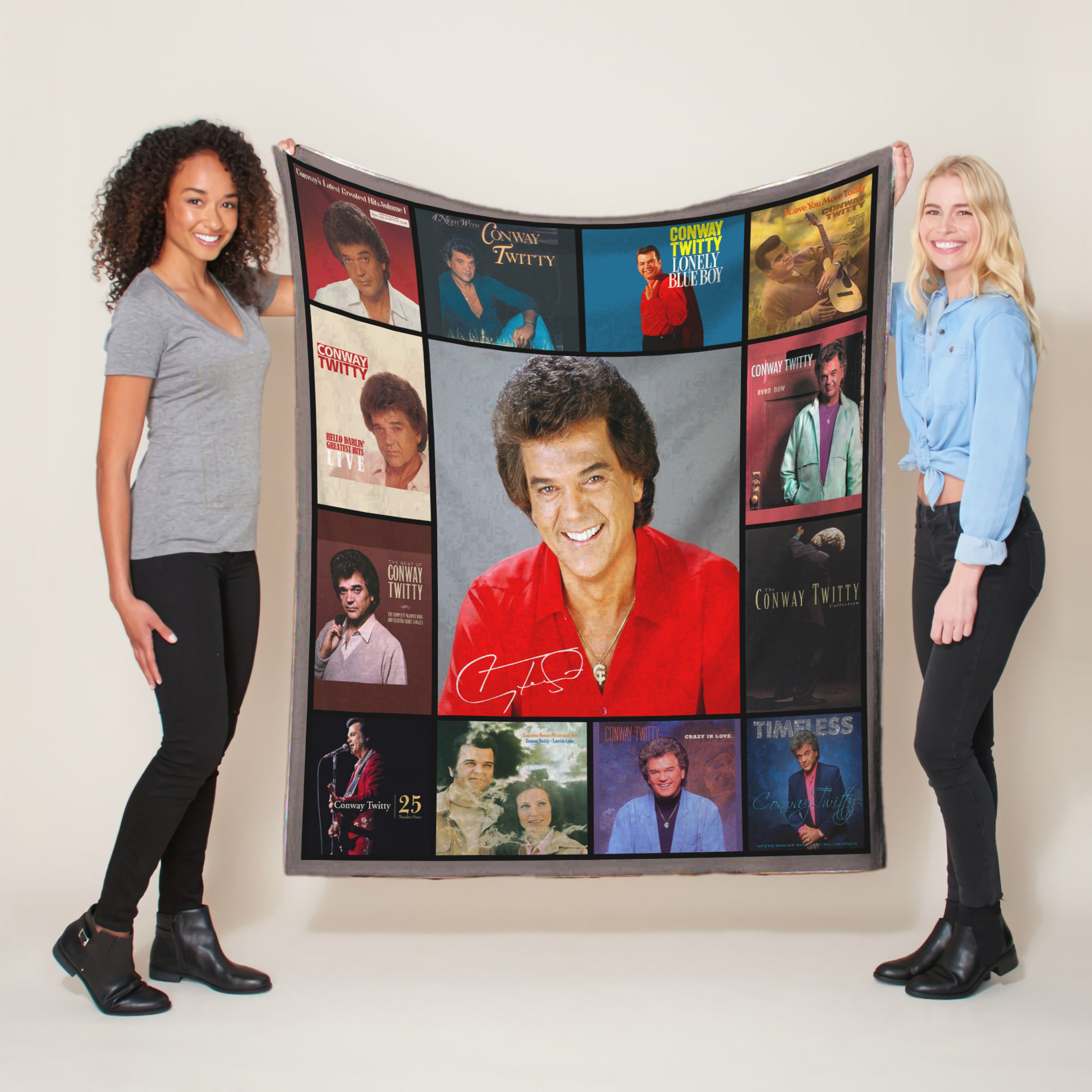 Conway Twitty 90's Country Music Quilt Bedding Set Blanket, Perfect for Fan Lovers, Home Decor