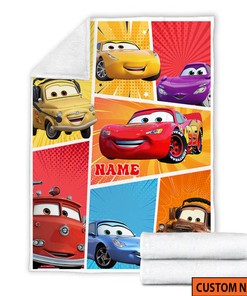 Custom Name Cars Lightning McQueen Quilt Blanket - Pixar Car Bedding Set - Great Cars Gift