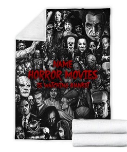 Custom Name Horror Movies Watching Blanket - Serial Killer Blanket - Horror Characters Throw