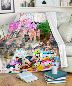 Custom Name Mickey And Friends Blanket - Disney Signature - Disney Epcot Magic Kingdom